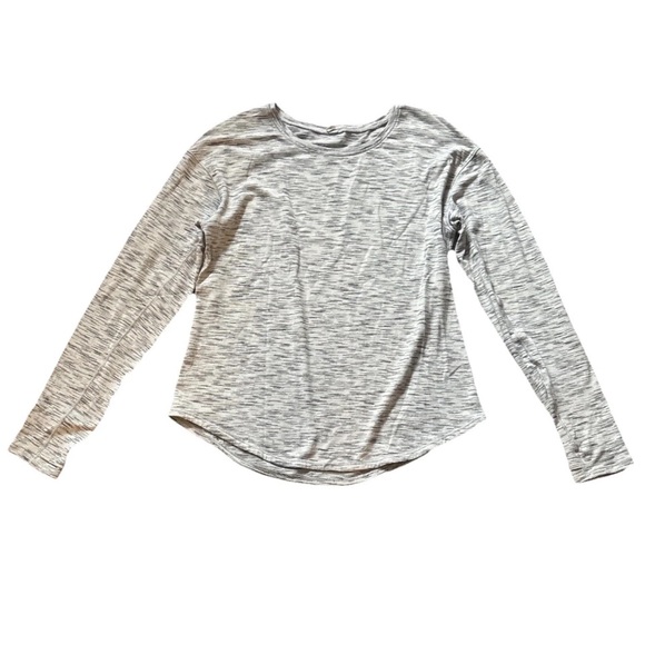 Lululemon Lost In Pace Long Sleeve Top Tiger Space Dye Black White Womens Size 8 - Picture 5 of 8